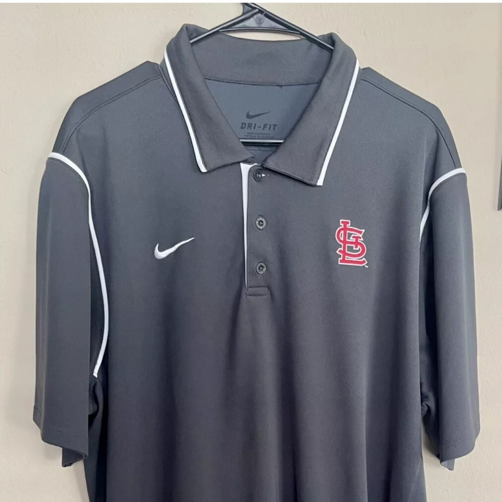 NIKE  DriFIT St. Louis Cardinals Polo Mens Sz-XL Charcoal